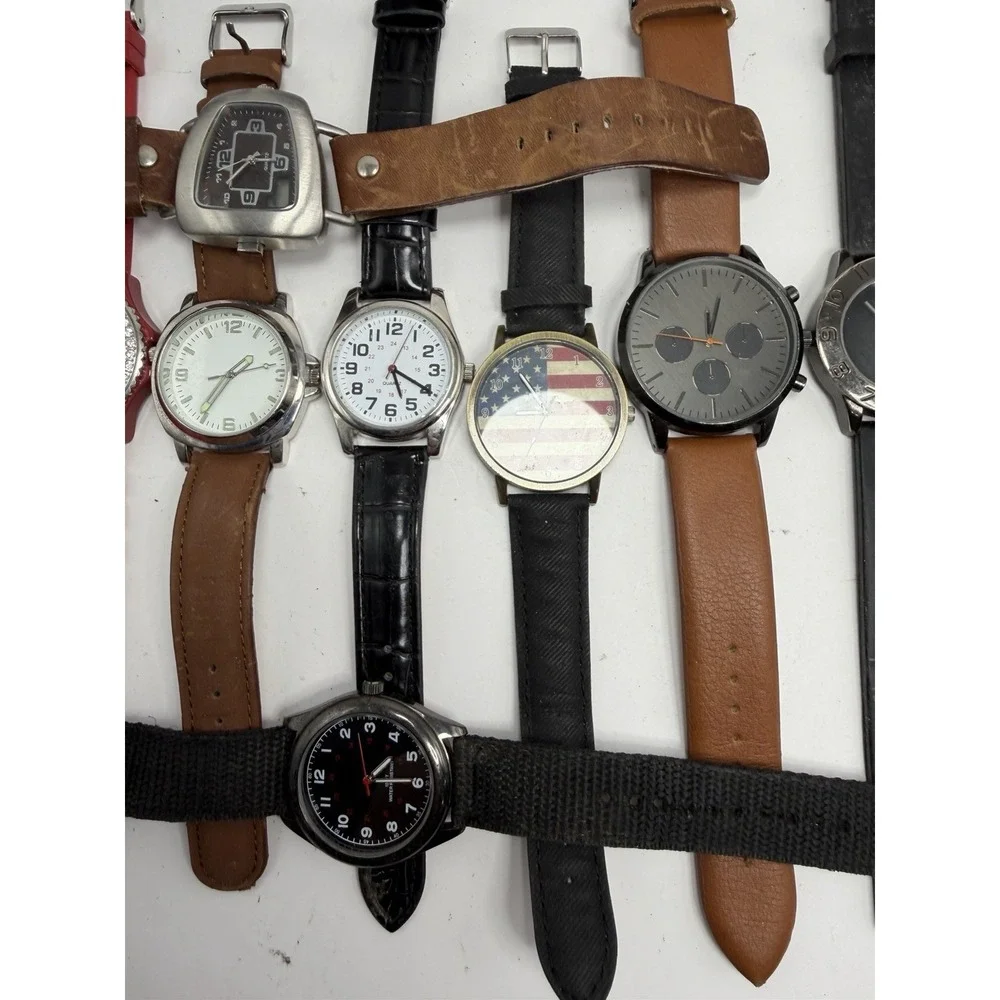 Unbranded Mens Watches Lot‎ Of 15 For Parts Or Repair